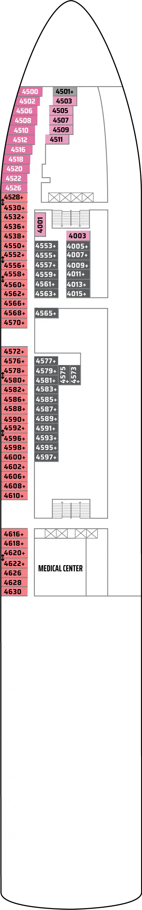 Deck Deck 04 plan for Norwegian Dawn