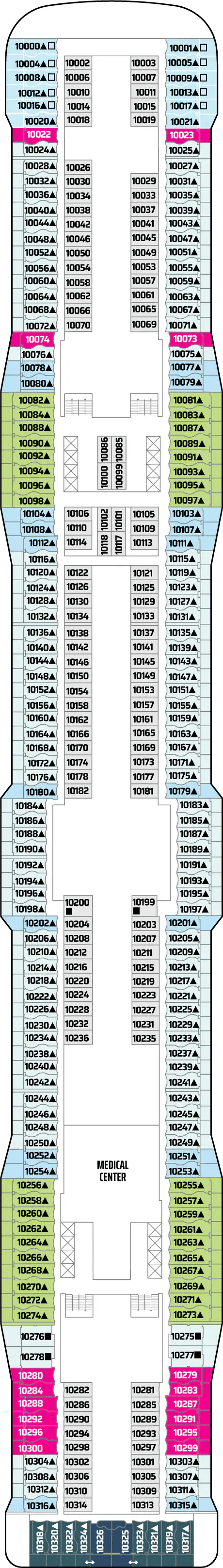 Deck DECK 10 plan for Norwegian Epic