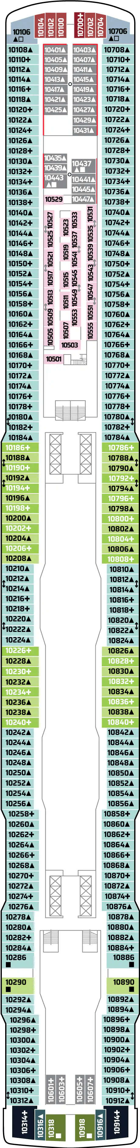 Deck Deck 10 plan for Norwegian Escape