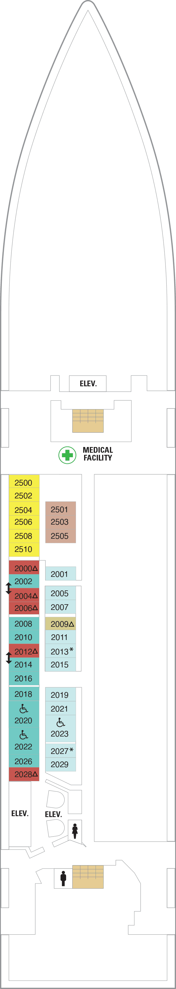 Deck 2 plan for Jewel of the Seas