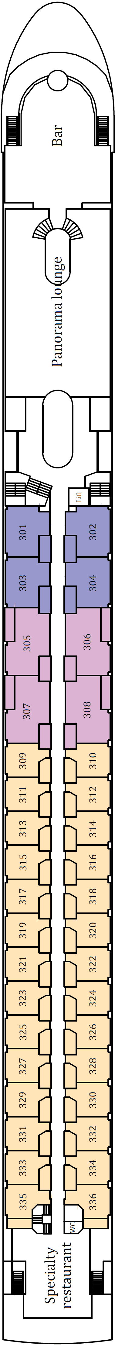 Deck Diamond Deck plan for MS Riviera Radiance