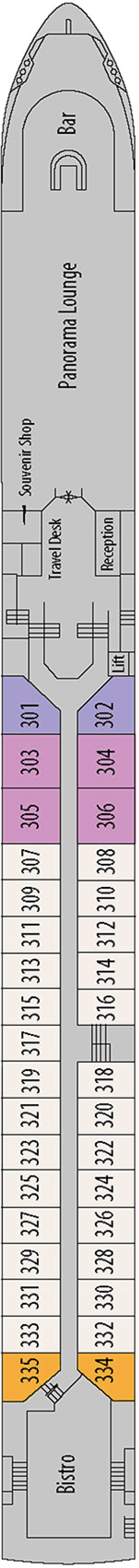 Deck Diamond Deck plan for MS William Wordsworth