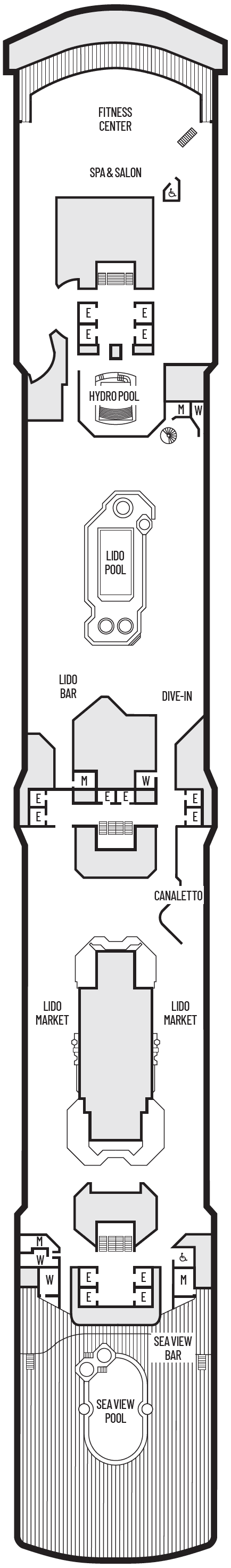 Deck Lido plan for Zuiderdam