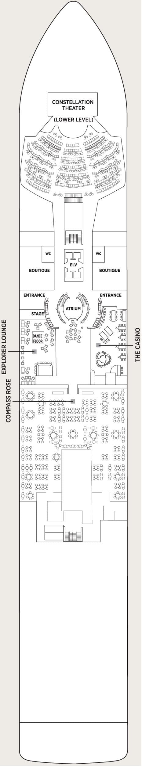 Deck 4 plan for Seven Seas Explorer