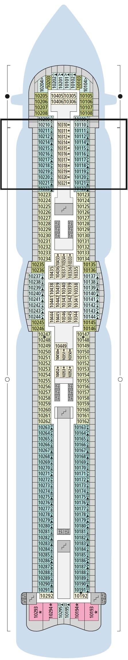 Deck Deck 10 plan for AIDAprima