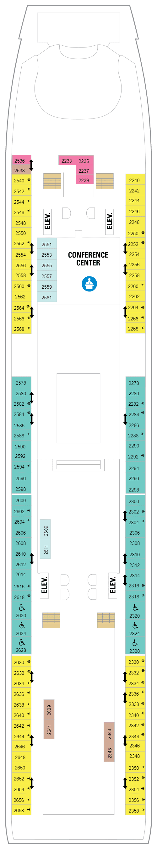 Deck 2 plan for Adventure of the Seas