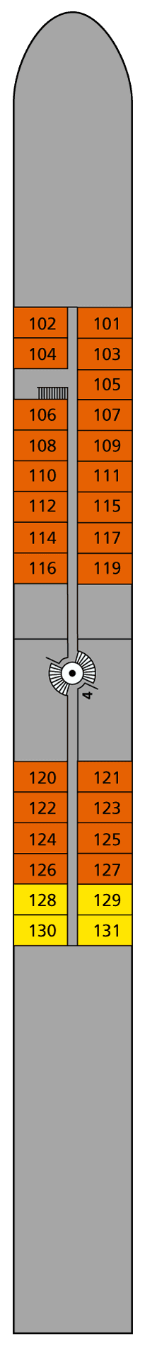 Deck Deck 1 plan for A-ROSA AQUA