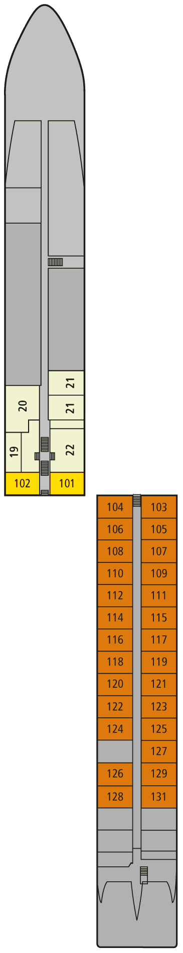 Deck Deck 1 plan for A-ROSA SILVA