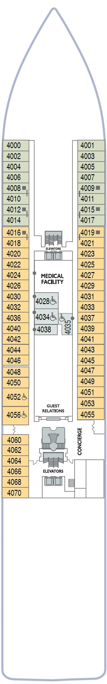 Deck 4 plan for Azamara Onward