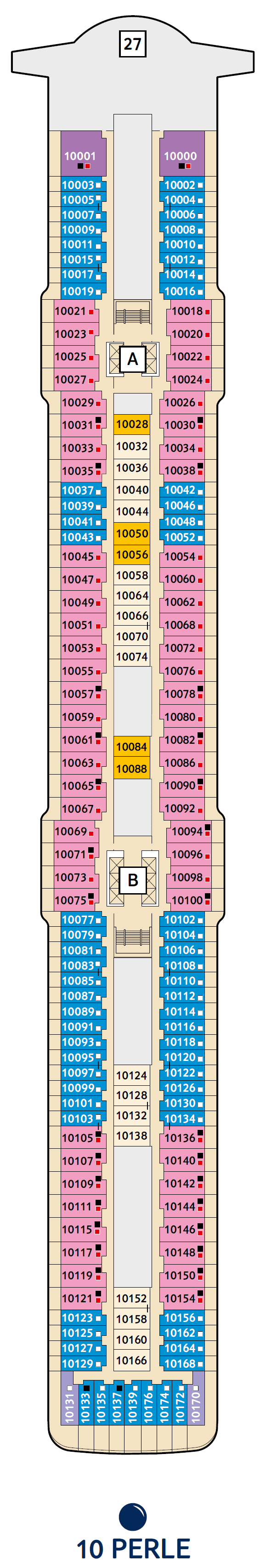 Deck 10 Perle plan for Mein Schiff 3