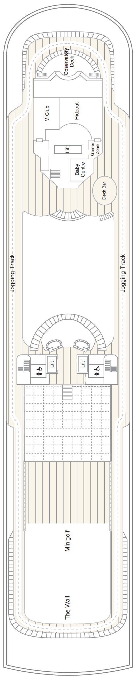 Deck Deck 10 plan for Marella Discovery 2