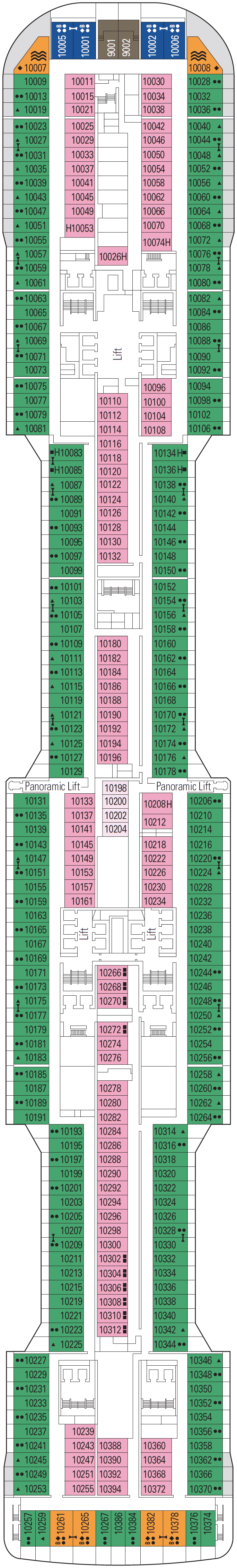 Deck Deck 10 - Poesia plan for MSC Bellissima