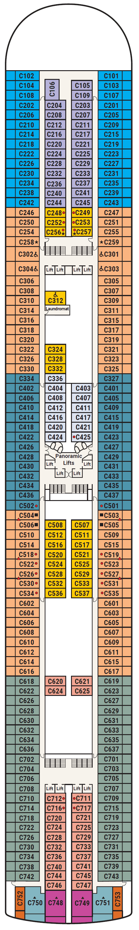 Deck Deck 10 - Caribe plan for Caribbean Princess