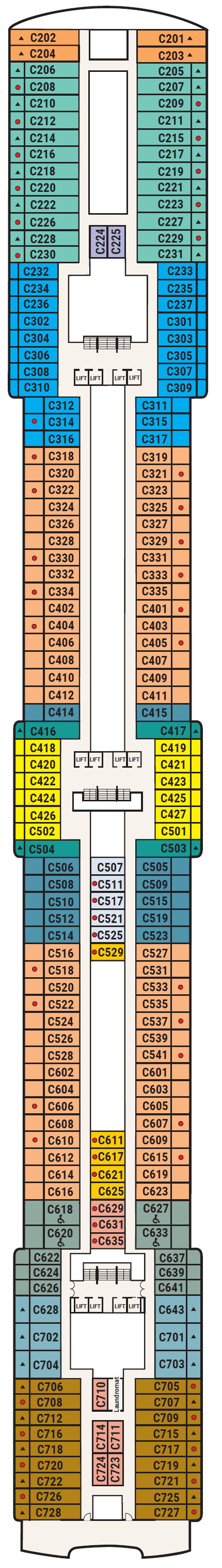 Deck Deck 10 - Caribe plan for Coral Princess