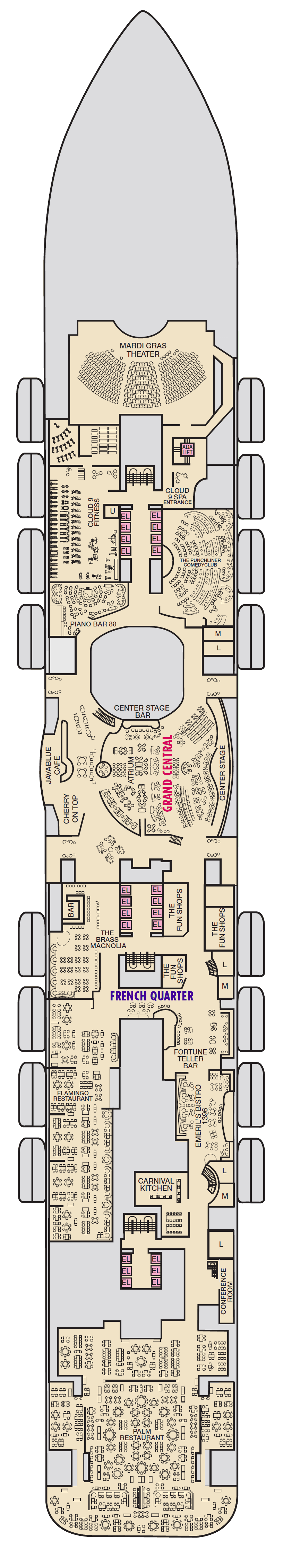 Deck 6 plan for Mardi Gras