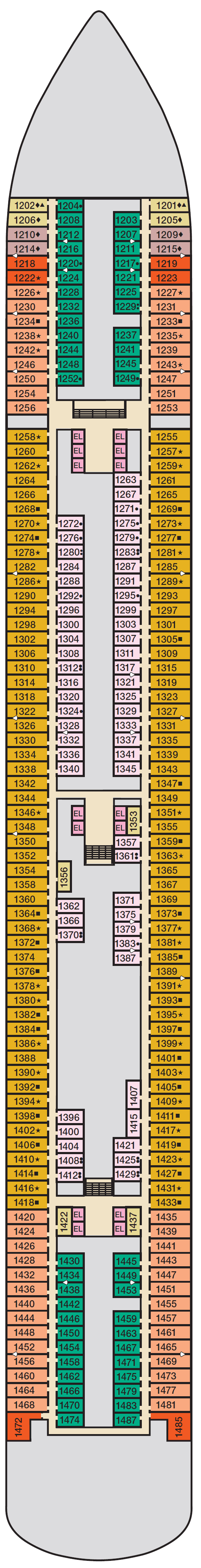 Deck Deck 1 Riviera plan for Carnival Horizon