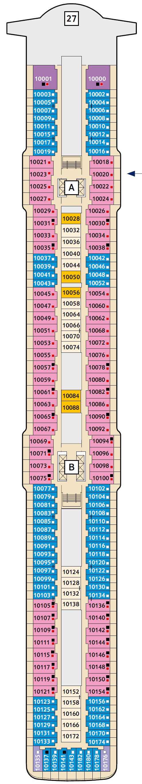Deck 10 Perle plan for Mein Schiff 6