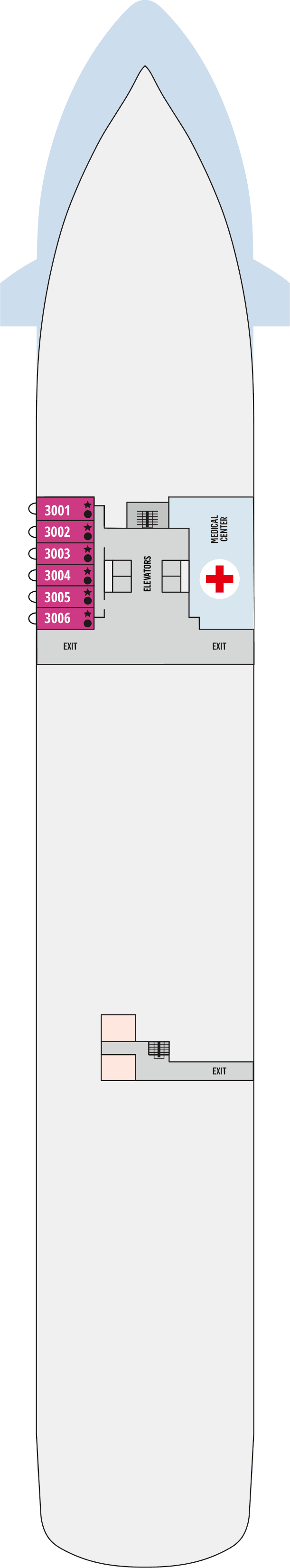 Deck 3 plan for Celestyal Discovery