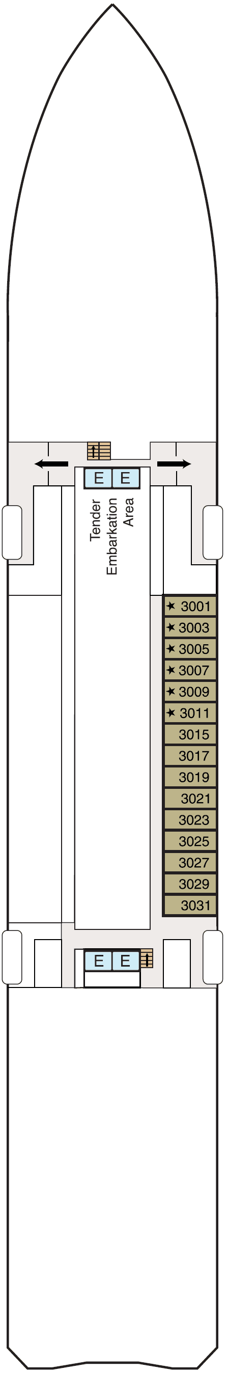 Deck 3 plan for Sirena