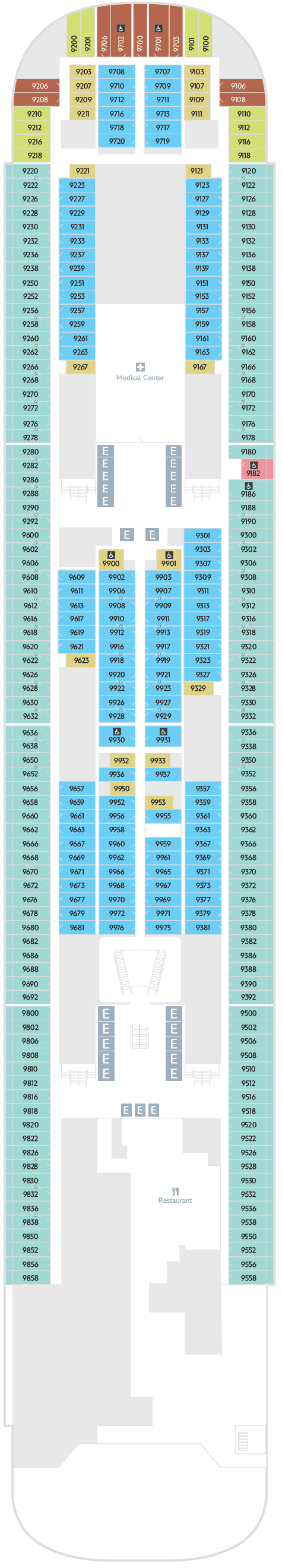 Deck 9 plan for Disney Adventure
