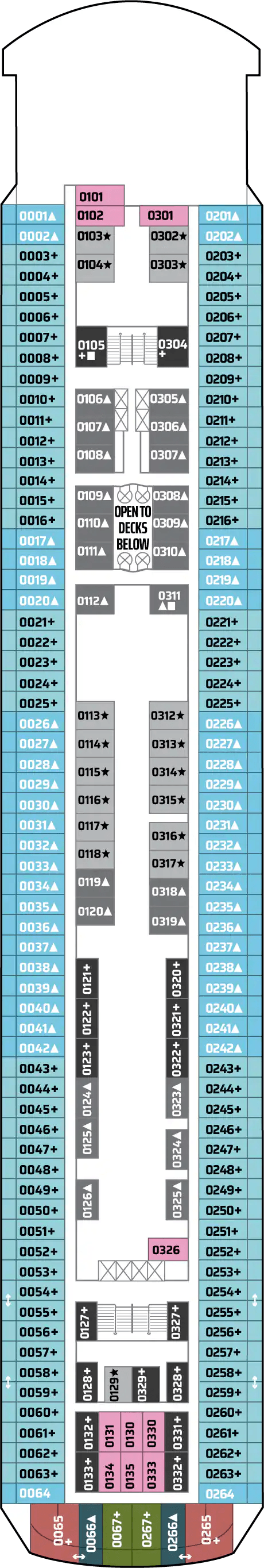 Deck Deck 10 plan for Norwegian Sun