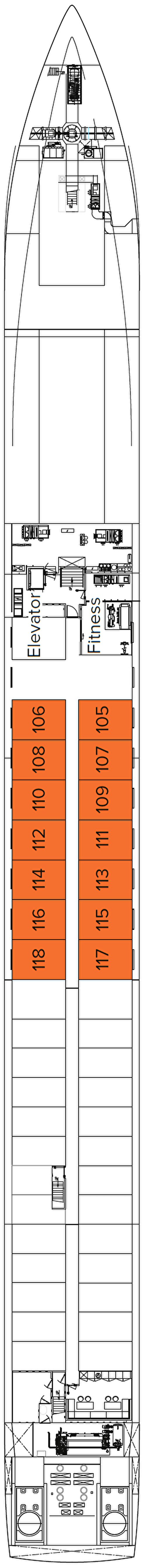 Deck Lower Deck plan for Travelmarvel Rigel