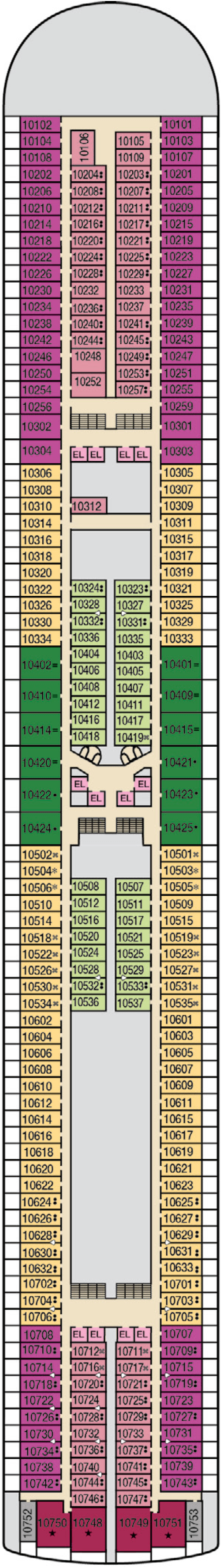 Deck Deck 10 plan for Carnival Encounter