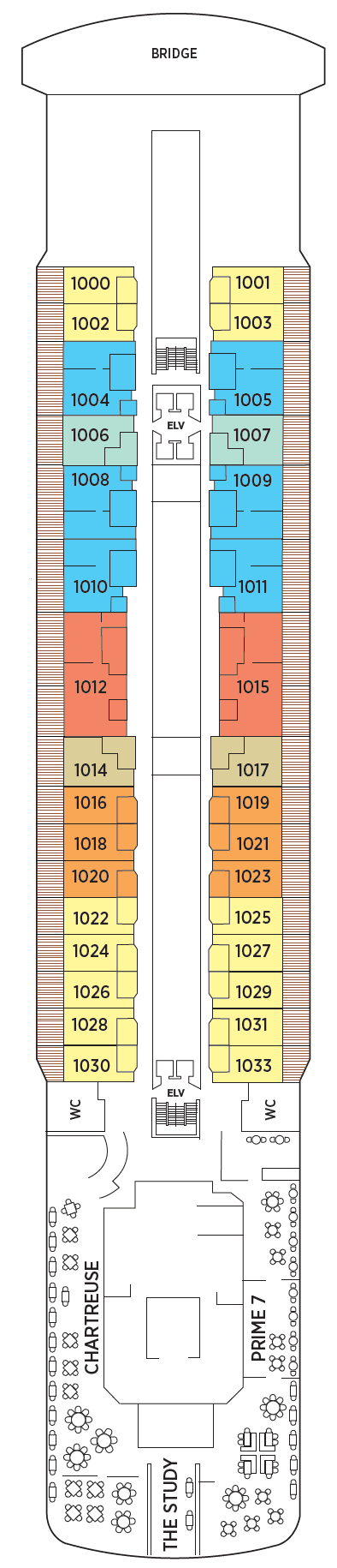 Deck Deck 10 plan for Seven Seas Splendor